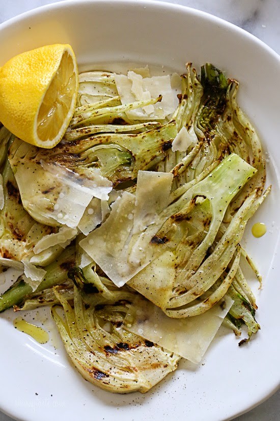 Grilled fennel with Parmesan and lemon