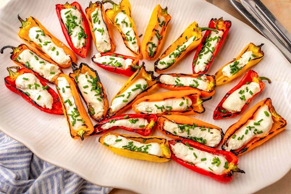 Grilled feta-stuffed peppers