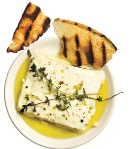 Grilled feta with thyme