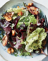 Grilled fig salad with spiced cashews