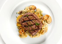 Grilled filet mignon with brandy mustard sauce