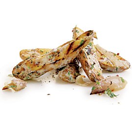 Grilled fingerling potato salad with creamy herb dressing