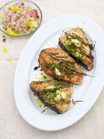 Grilled fish steak