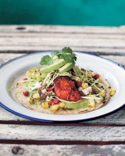 Grilled fish taco zarandeado