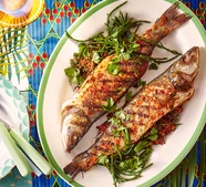 Grilled fish with samphire
