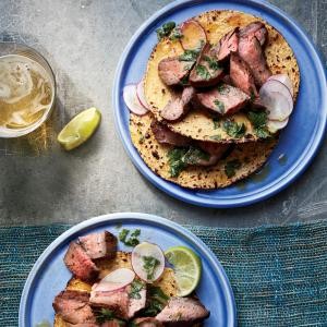 Grilled flank steak with chipotle-orange mojo