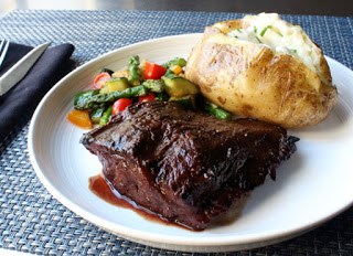 Grilled flat iron steak 