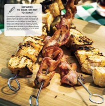 Grilled French toast and bacon bites