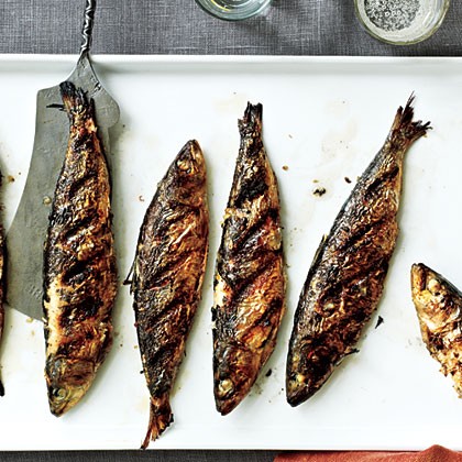 Grilled fresh sardines