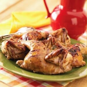 Grilled game hens