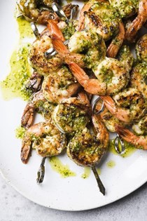 Grilled garlic-herb shrimp