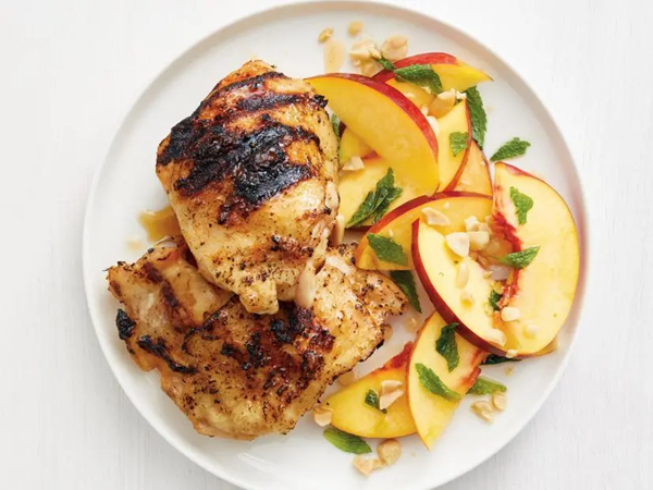 Grilled ginger-lime chicken with nectarines