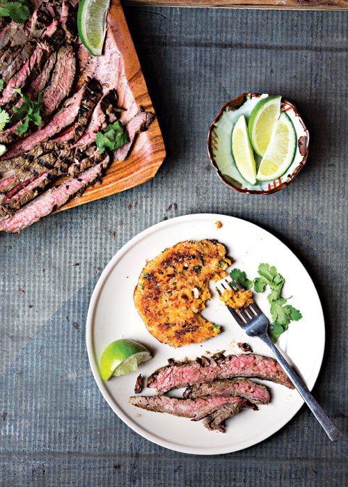 Grilled ginger-marinated flank steak