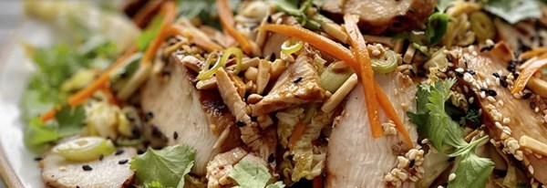 Grilled ginger-sesame chicken salad