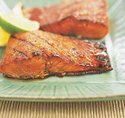 Grilled glazed salmon
