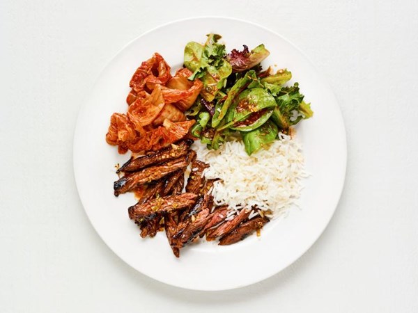 Grilled gochujang steak with rice 