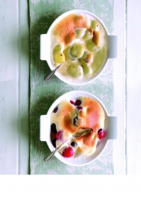 Grilled gooseberry zabaglione