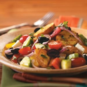Grilled Greek potato salad 