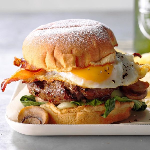 Grilled green onion burgers