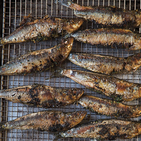Grilled gremolata-stuffed sardines