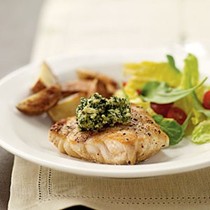 Grilled grouper with basil-lime pistou