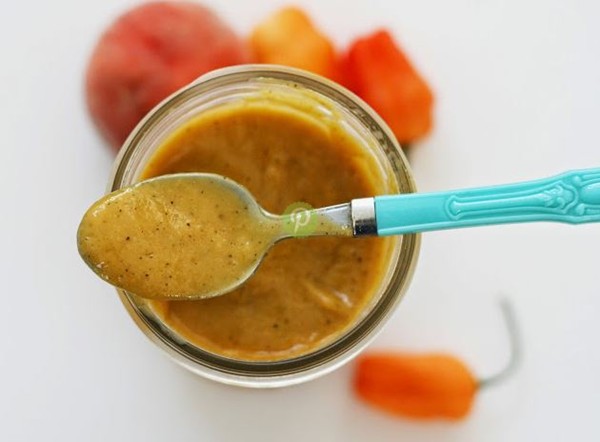 Grilled habanero peach sauce