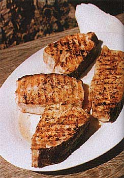 Grilled halibut steaks