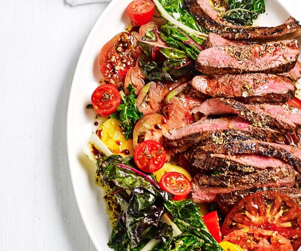 Grilled hanger steak with spiced vincotto