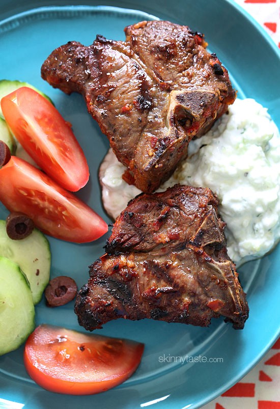 Grilled harrisa lamb chops