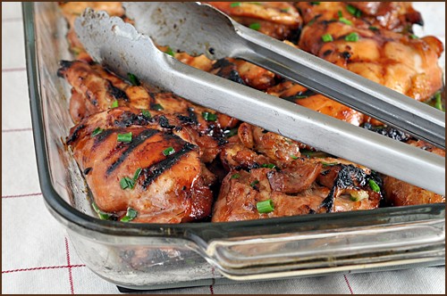 Grilled Hawaiian chicken thighs