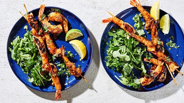 Grilled hoisin-garlic shrimp