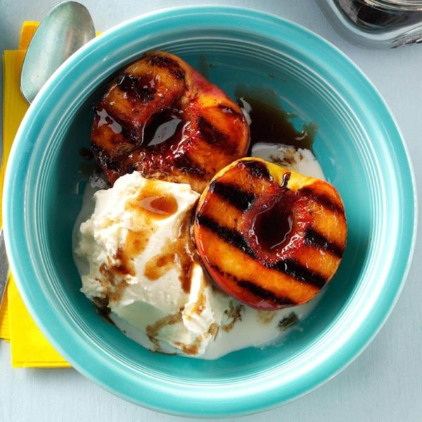 Grilled honey-balsamic glazed fruit