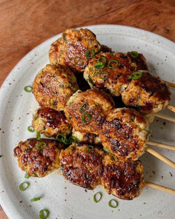Grilled Japanese chicken meatballs (Tsukune)