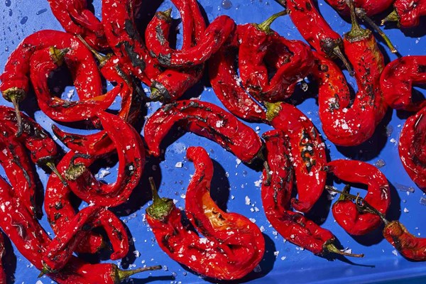 Grilled Jimmy Nardello peppers