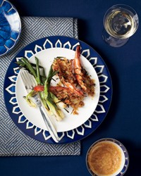 Grilled jumbo shrimp with kimchi miso butter