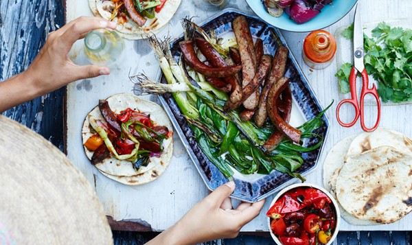 Grilled kielbasa tacos