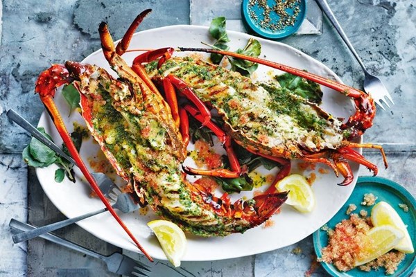 Grilled King Island crayfish with saltbush butter