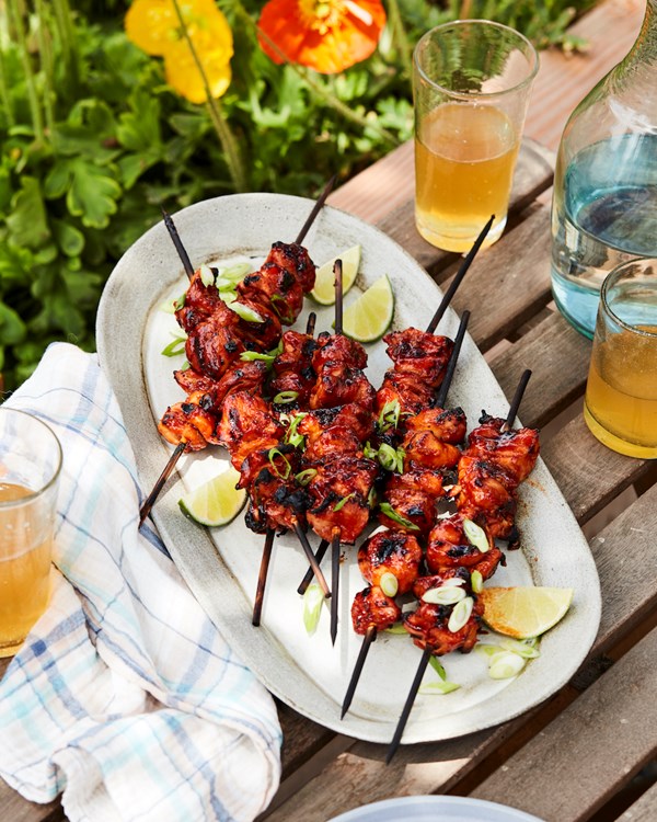 Grilled Korean chicken skewers