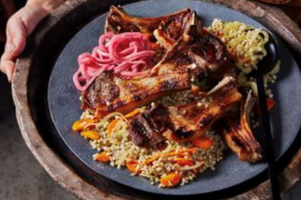 Grilled lamb chops, buckwheat and homemade garden pickles  [Marcus Papadopoulo]