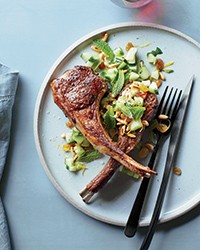 Grilled lamb chops with cucumber relish