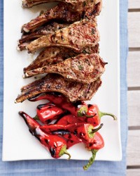 Grilled lamb chops with garlic, chiles and anchovies