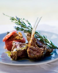 Grilled lamb chops with ladolemono