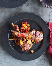 Grilled lamb chops with peperonata