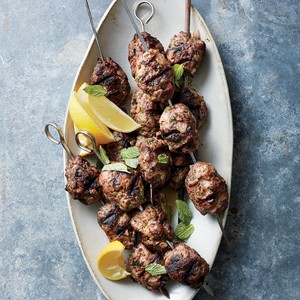 Grilled lamb kufta kebabs