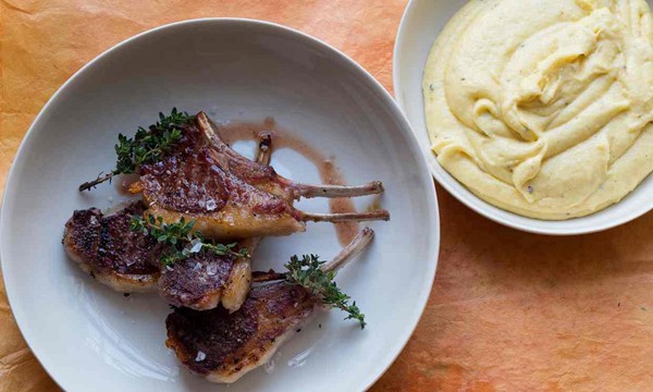 Grilled lamb, Parmesan, buttermilk polenta