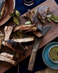 Grilled lamb ribs with chimichurri