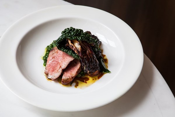  Grilled lamb with cavolo nero and farro
