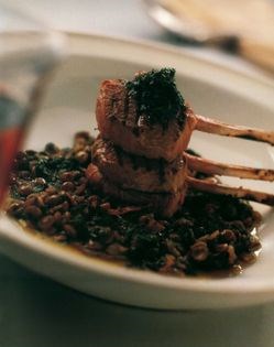 Grilled lamb with lentils
