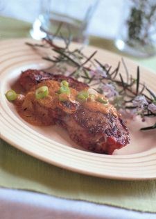 Grilled lamb with sesame sauce
