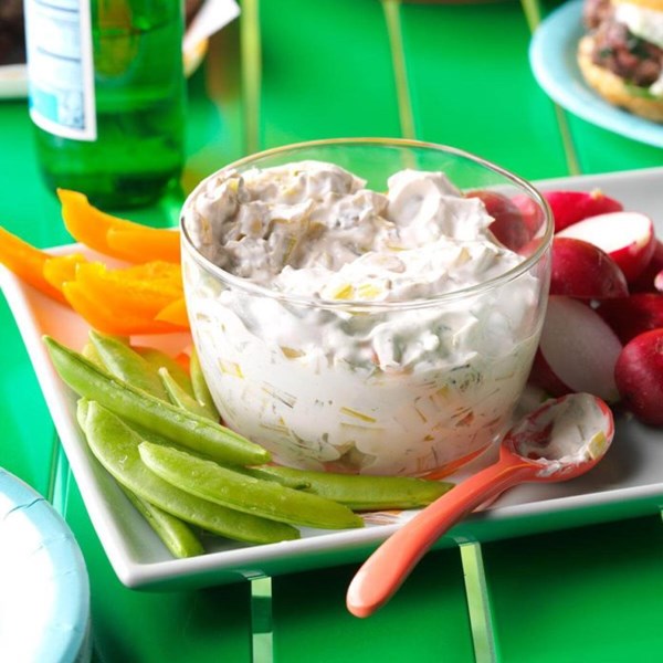 Grilled leek dip